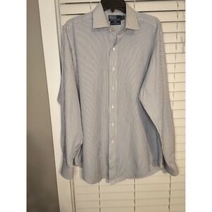 Polo Ralph Lauren Shirt Mens 2XL Button Down Blue White Striped Classic Fit